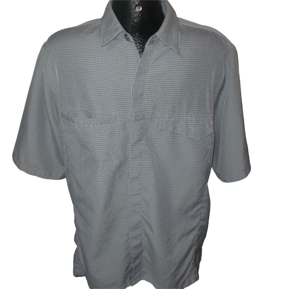 Helly Hansen Men's Gray Checkered Short Sleeve Shirt Size L